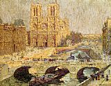 1914 Paintings - Notre Dame, Paris 1914 by Terrick Williams